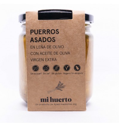 Puerros asados a la leña de olivo en AOVE 320 g | Producto solidario