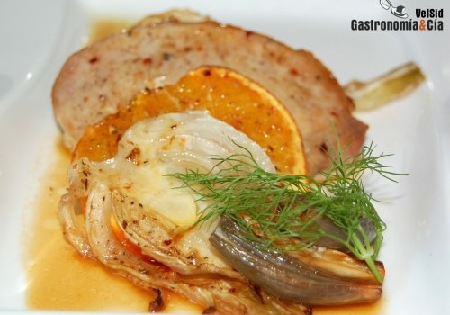 Lomo al horno con hinojo y naranja